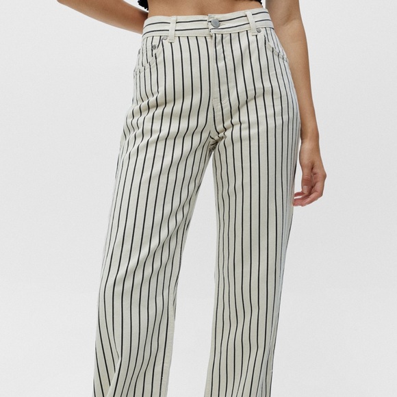 SOLD Pull&bear striped straight leg trousers / jeans - Picture 3 of 9